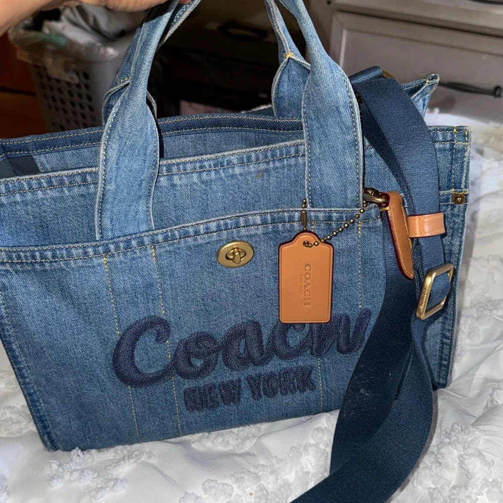 Coach Denim Blue Tote Bag - Picture 11 of 15
